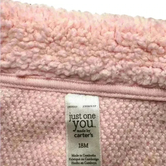 Toddler Girls Carters Fall/Winter Fleece Vest Pink Size 18M - Picture 6 of 8